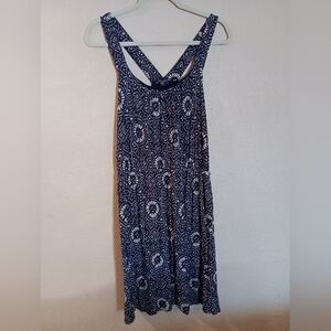 Lucky Brand Sz M Blue and White Dress